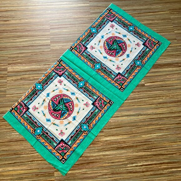 Wamcraft Thunderbird Bandana Fabric Southwestern Print Vintage Unsewn Cloth - Picture 4 of 4